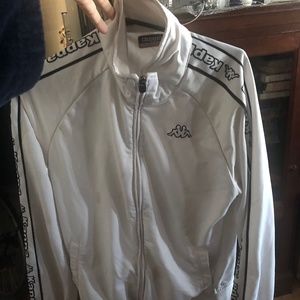 white kappa tracksuit top
